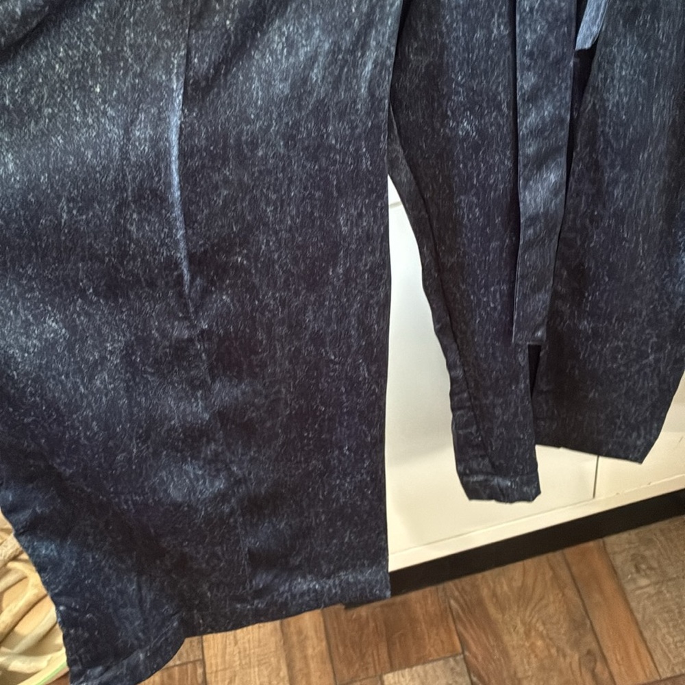 Simply Vera Vera Wang sz XL Cropped Romper Jumpsuit nwt Satiny Denim Look - Picture 6 of 12